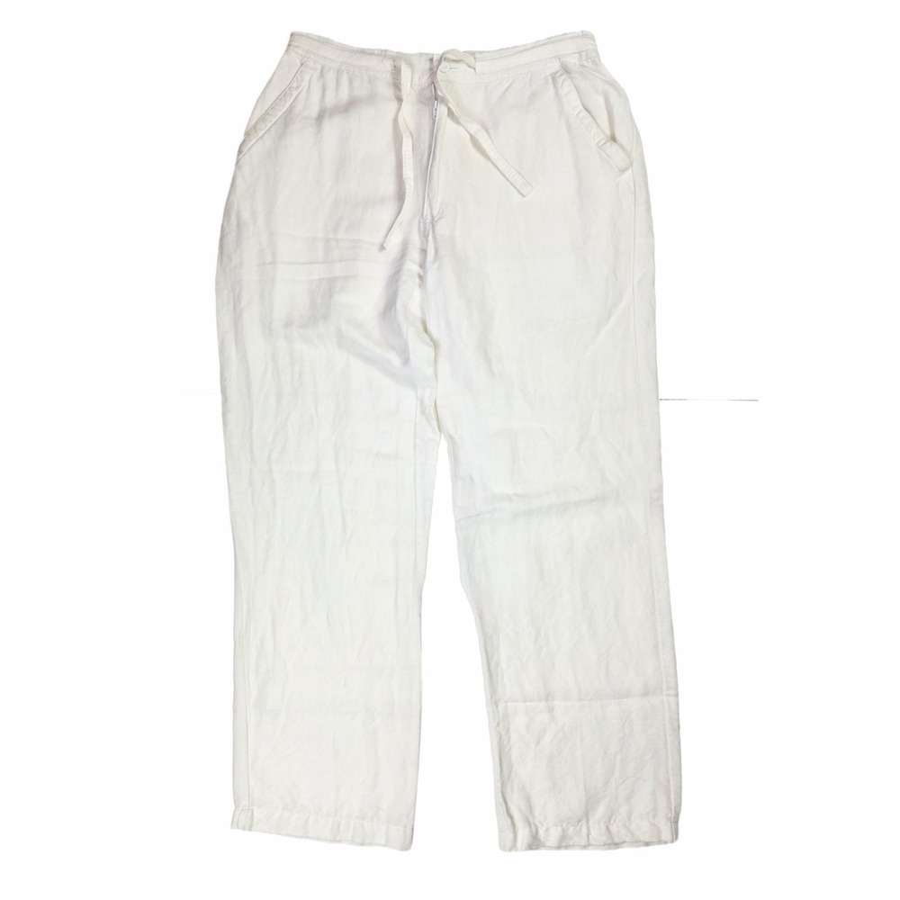 Cubavera Linen Drawstring Pants White Men's Size Medium
